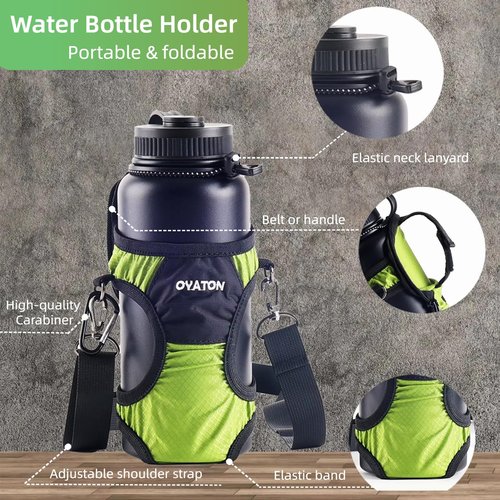 OYATON Water Bottle Carrier with Straps - Universal Water Bottle Holder Sling for Walking, Hiking, and Travel - Compact & Foldable Design