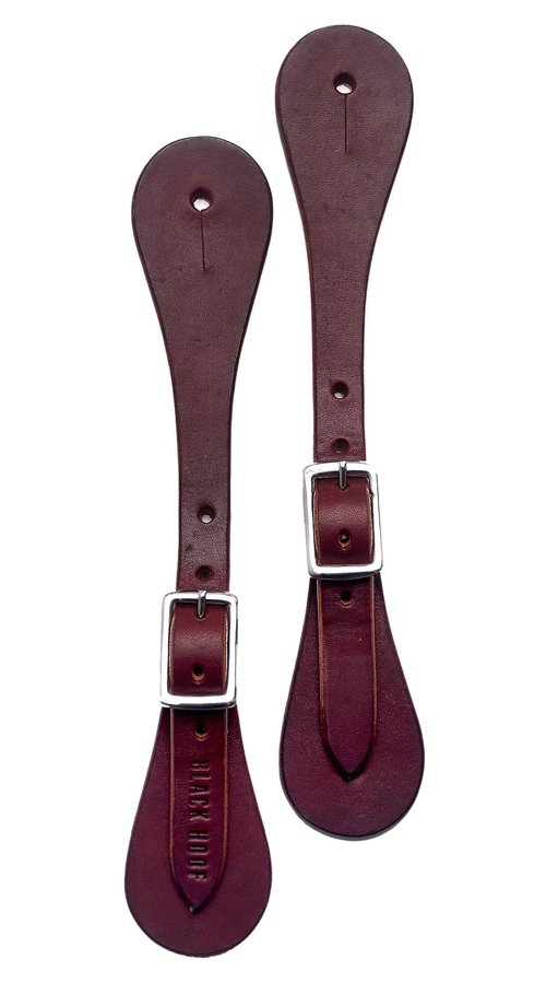 BLACK HOOF Leather Spur Straps for Horse Riders | Western Men, Women, Adjustable Single Ply Spur Straps | Equestrian Accessories (Latigo)