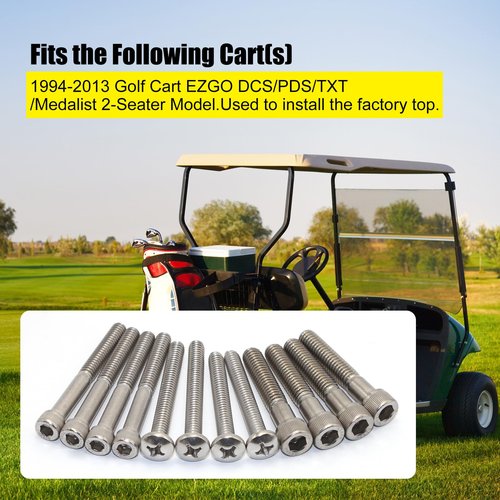 54" Cart Shade Top Hardware Kit 75465G01: Durable Metal Strut, Screws & Bushings for Compatible with E-Z-GO, Cushman, Textron – Complete Installation Kit