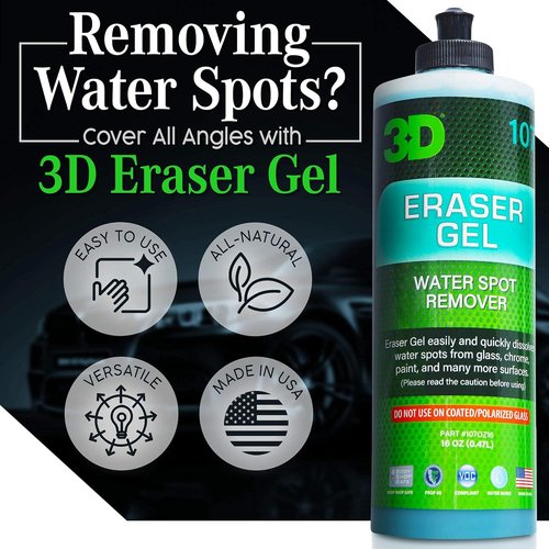 3D Eraser Gel Water Spot Remover - Acidic Formula for Hard Water & Mineral Deposits - 16 oz