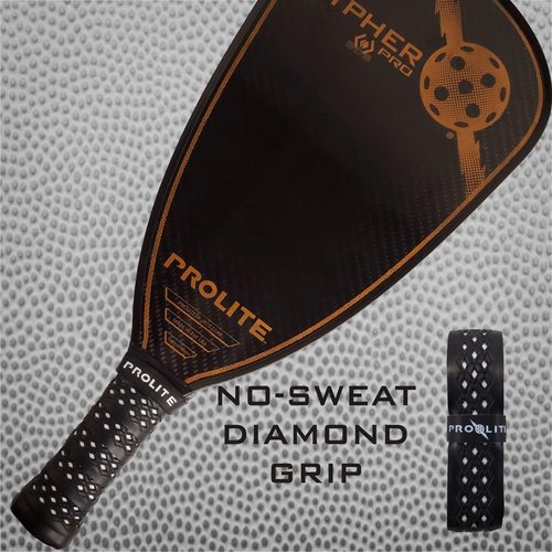 PROLITE No-Sweat Diamond Grip (White Underlay) for Pickleball Paddles, Racquetball, Squash, Platform Tennis, Badminton and More