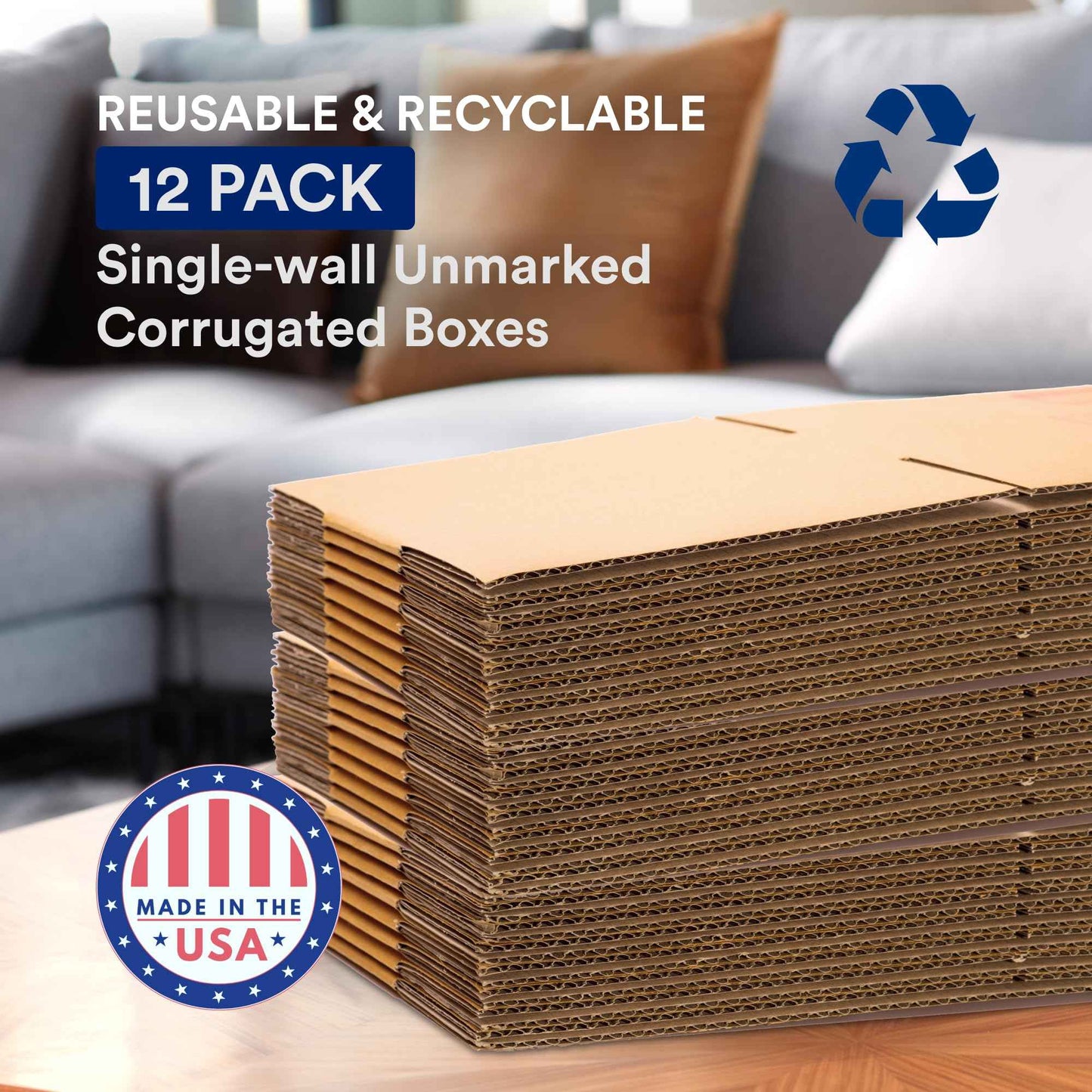 BOX USA Moving Boxes Large 20"L x 20"W x 15"H 12-Pack - Corrugated Cardboard Box for Shipping, Mailing, Packing, Packaging and Storage