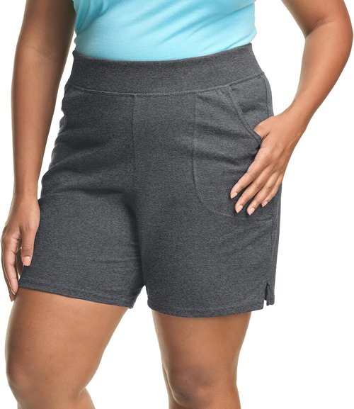 Just My Size Plus Size Cotton Jersey Shorts - Comfortable Pull-On Gym Shorts | 7" Inseam