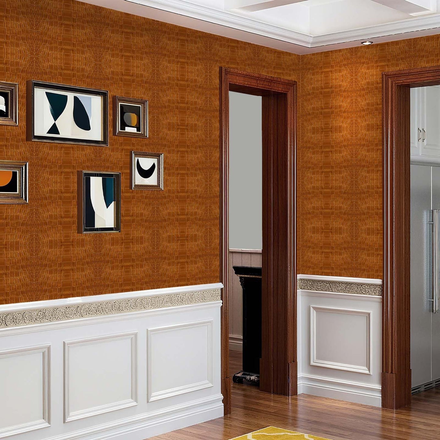 Wookmmy Vintage Dark Brown Faux Crocodile Print Wallpaper Peel and Stick 17.7"x78.7" Self Adhesive Removable Waterproof Contact Paper Renter Friendly for Bathroom Living Room Office Wallpaper