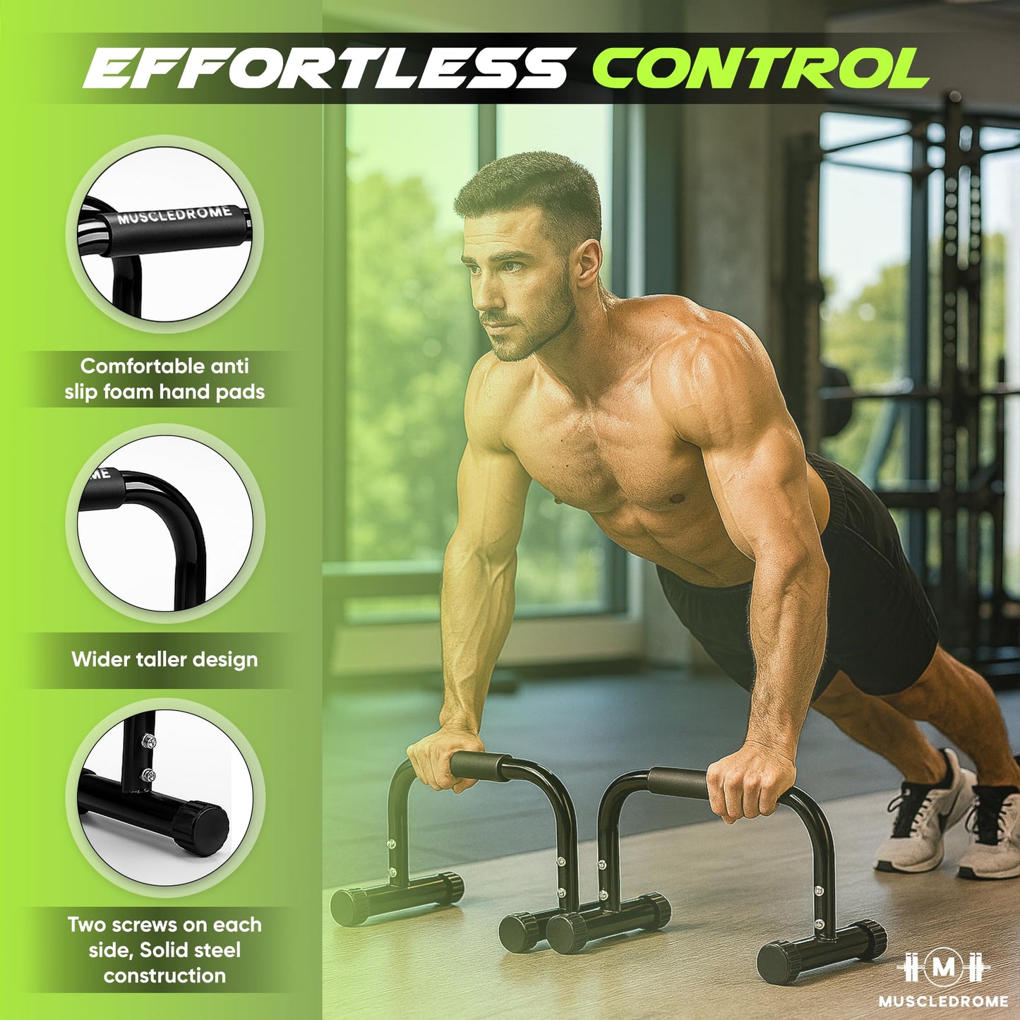 MUSCLEDROME Calisthenics Bars,Push Up Bar for strength traning, Parallettes Bars & Dip Bars, Calisthenic, Push Up Handle for Workouts, Calisthenics Equipment ﻿for home