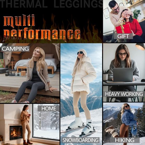 Hi Clasmix Fleece Lined Leggings for Women - High Waisted Winter Yoga Pants, Warm Thermal Running Workout Tights