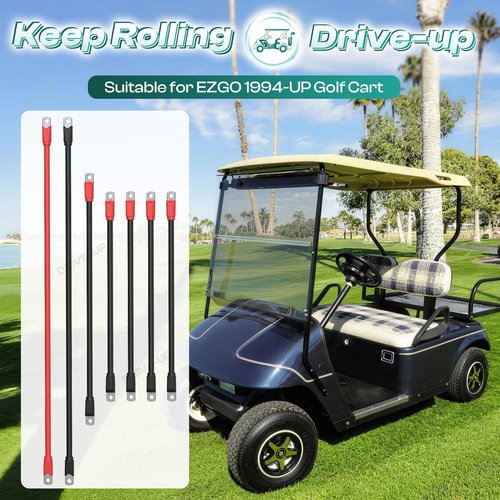 DRIVE UP Golf Cart Battery Cable Set 4 Guage for EZGO TXT Medalist 1994-Up 36V 48V Models(Set of 5)