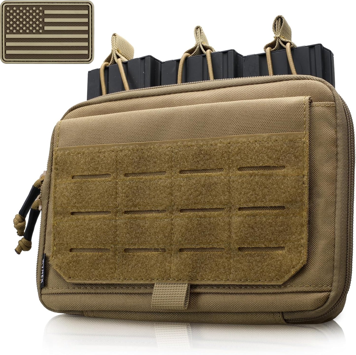 WYNEX Tactical Utility Tool Pouch - Kangaroo Style Molle Admin Bag with Mag/Zipper Strip Insert | EDC Medical Organizer