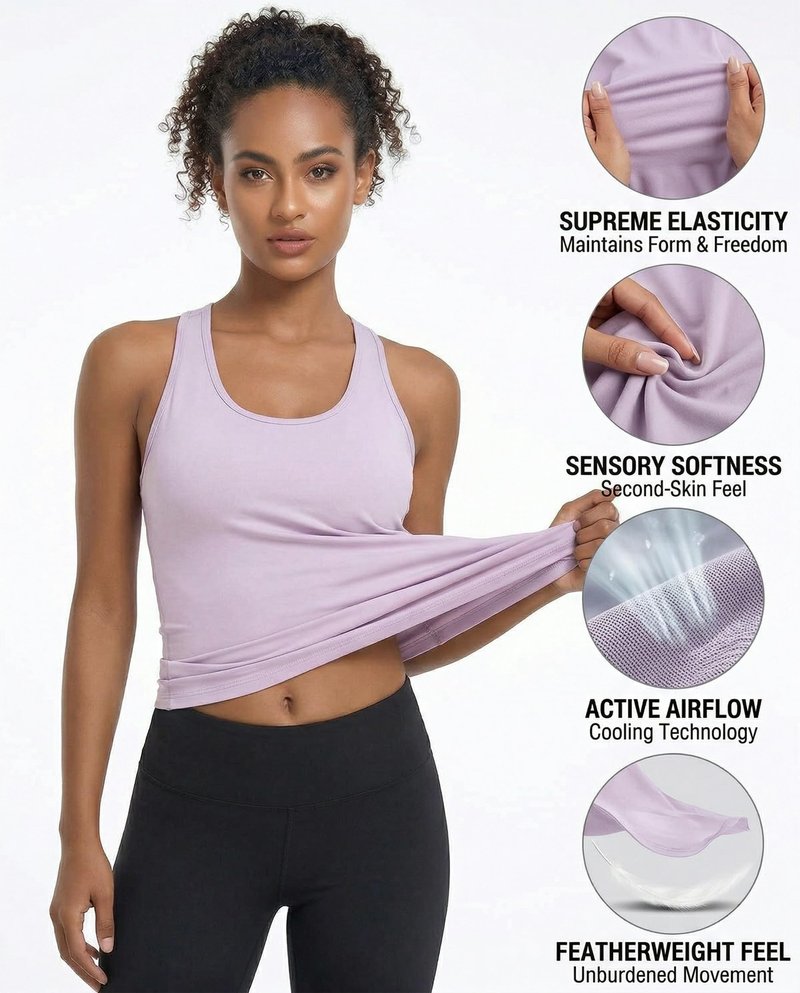 TELALEO 5 Pack Workout Tank Tops for Women, Athletic Racerback Sports Tank Top, Loose Sleeveless Dry Fit Shirts Black/Grey/White/Red/Purple L/02