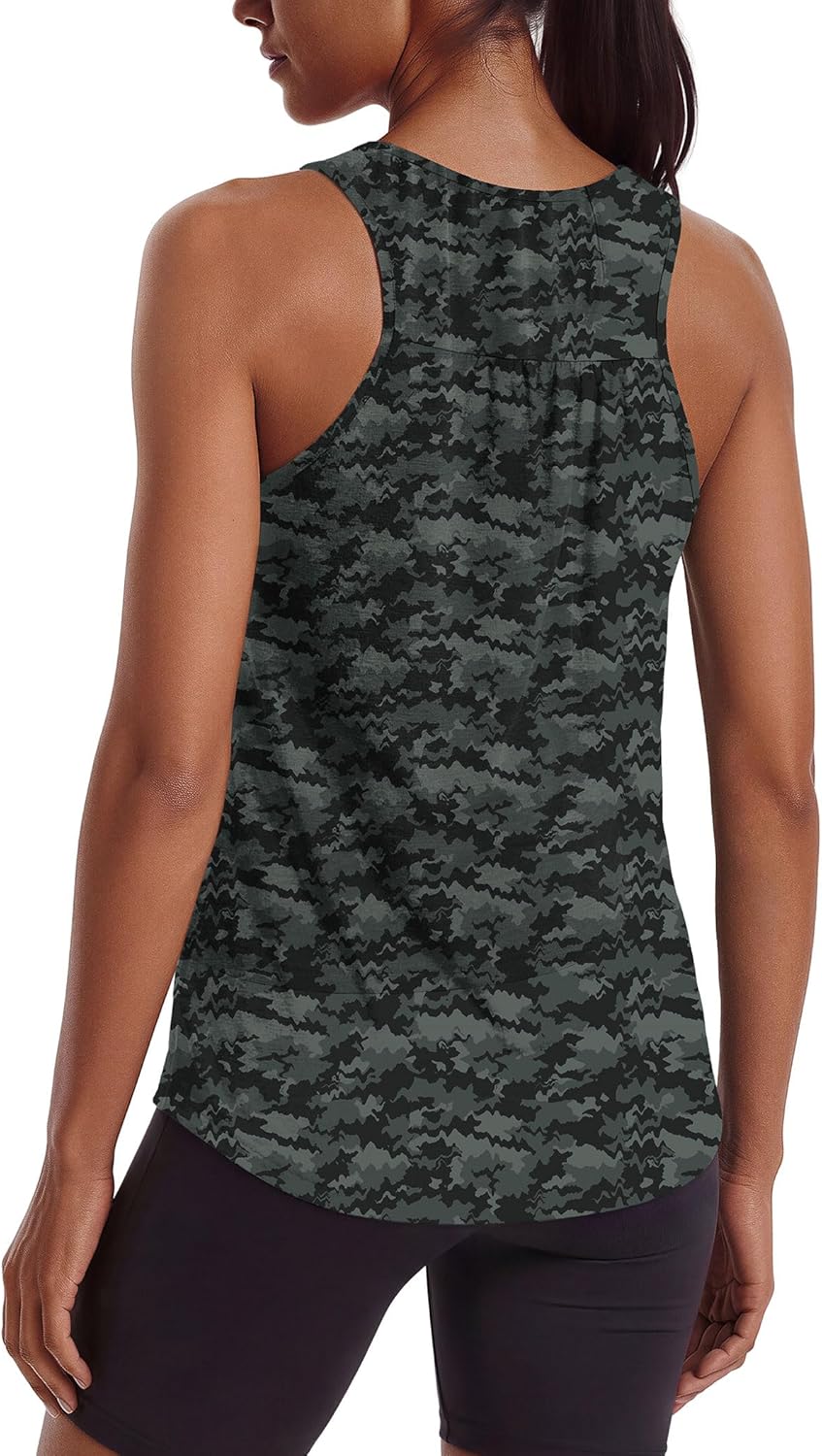 PINSPARK Workout Tank Tops - Lightweight Sleeveless Racerback Yoga & Gym Shirts | Sizes S-3XL