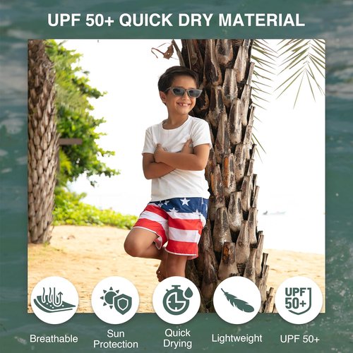 Kanu Surf Boys' Echo Quick-Dry Swim Trunks - UPF 50+ Sun Protection | Vibrant Colors Available