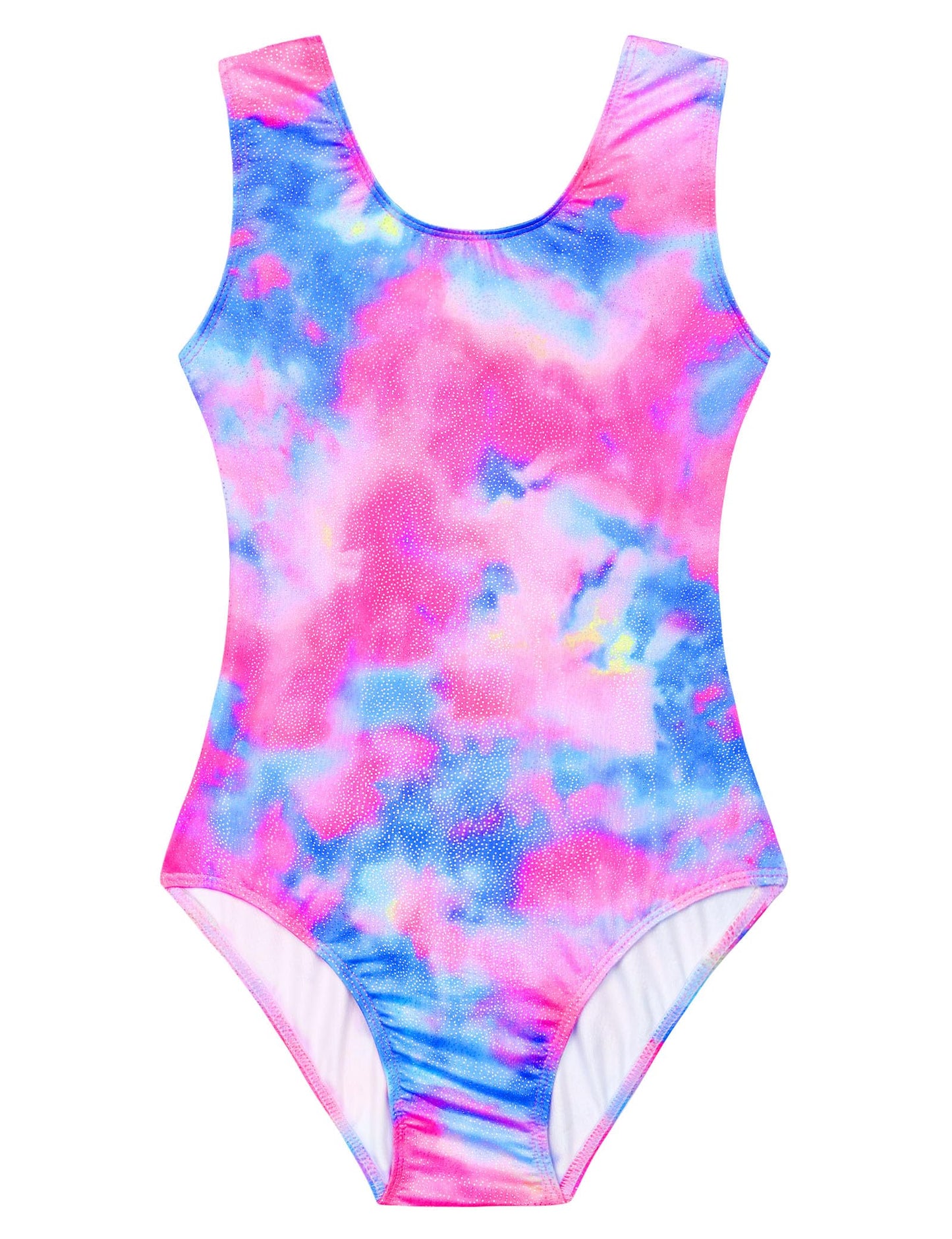 Domusgo Gymnastics Leotards for Girls 5-6 Years Old Blue Rose Sparkly One Piece Tumbling Outfits