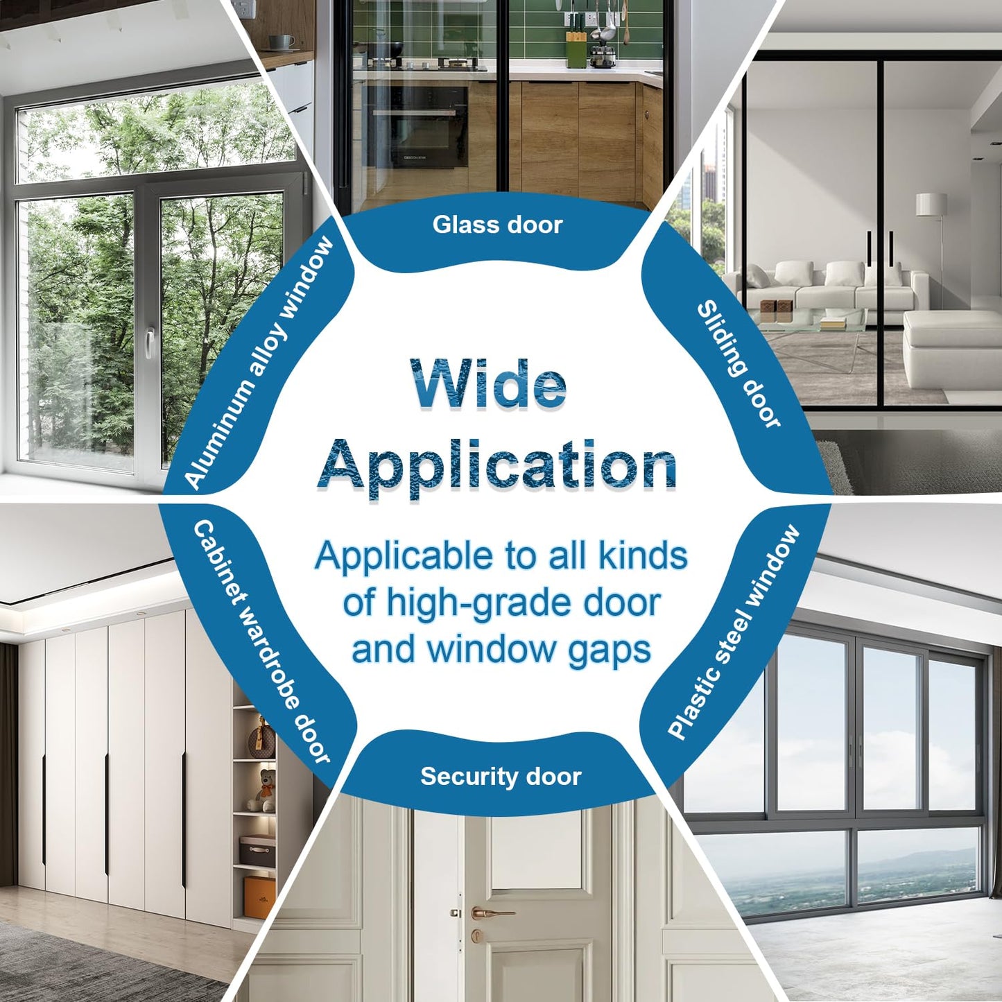 Soundproofing Weather Stripping Door Seal Insulation for Doors Frame and Windows Heat Blocker 33 Ft x 0.35" Wide x 0.2" Thick Self-Adhesive Tape