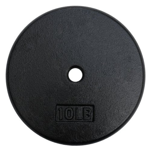 A2ZCARE Standard Cast Iron Weight Plates 1-Inch Center-Hole for Dumbbells, Standard Barbell 1.25, 2.5, 5, 10, 15, 20 lbs (10lbs (Single))