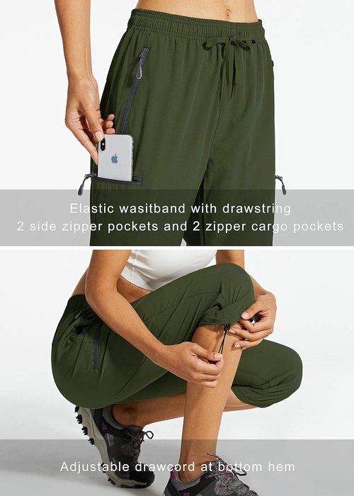 Libin Women's Capri Pants - Lightweight Quick-Dry Cargo Capris with Zipper Pockets | Perfect for Hiking & Travel