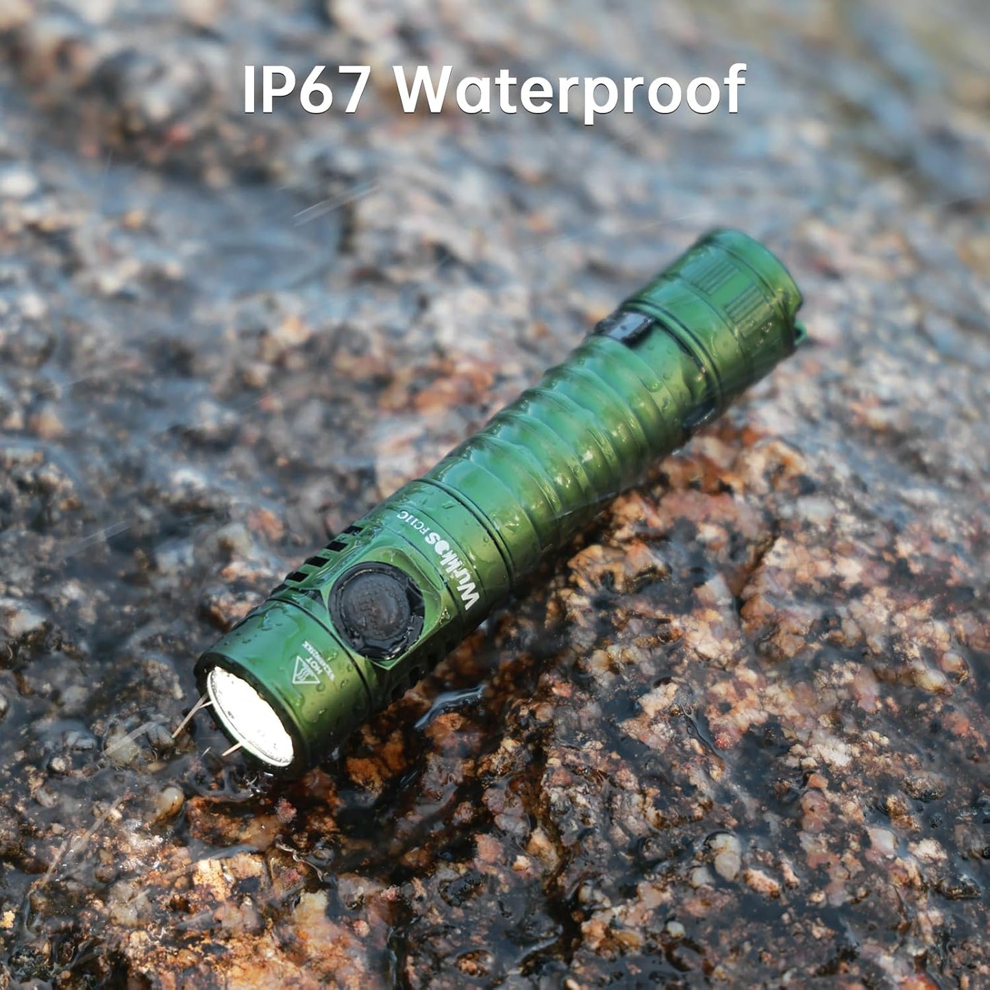 Wurkkos FC11C LED Flashlight - Rechargeable EDC Light with 1200 Lumen, IP68 Waterproof, 155M Beam - Green 5000K