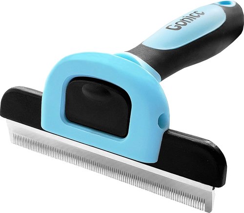 Gonicc Professional Pet De-Shedding Comb Tool - Blue | Effective Grooming for All Coat Types