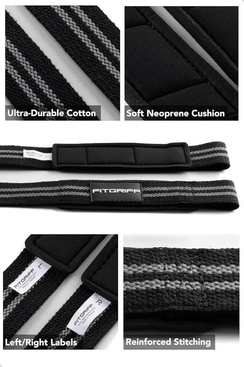 Fitgriff® Lifting Wrist Straps - Premium Cotton & Padded Support for Weightlifting, Gym & Deadlift | Unisex