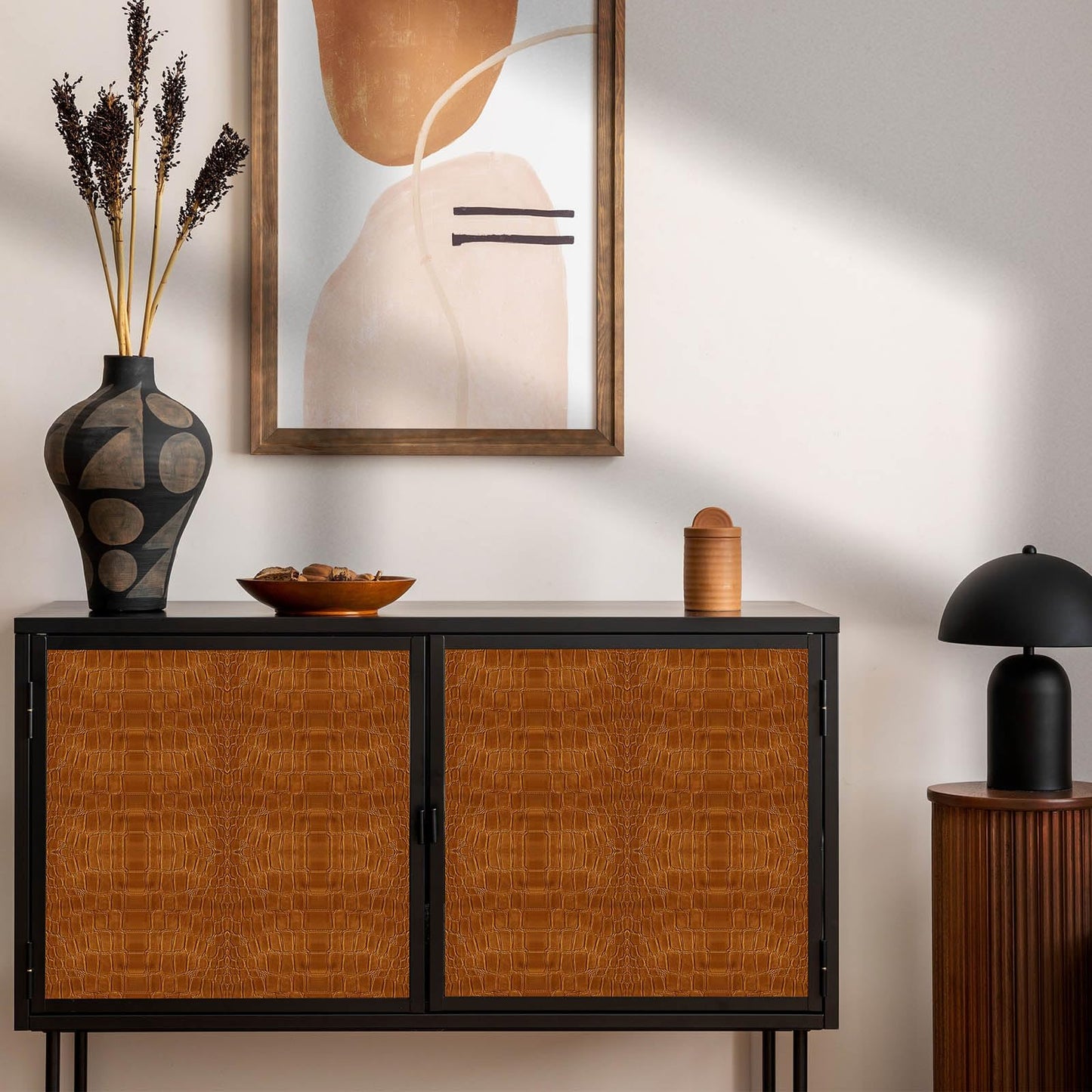 Wookmmy Vintage Dark Brown Faux Crocodile Print Wallpaper Peel and Stick 17.7"x78.7" Self Adhesive Removable Waterproof Contact Paper Renter Friendly for Bathroom Living Room Office Wallpaper