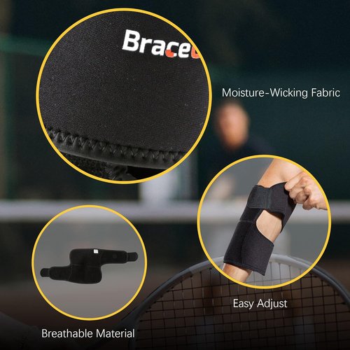 BraceUP Elbow Brace for Tendonitis - Adjustable Forearm Support for Pain Relief | Unisex Tennis Elbow Strap