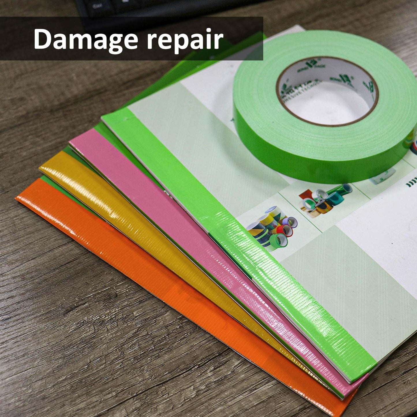 BOMEI PACK Green Duct Tape 1inch, Heavy Duty Strong Waterproof Industrial Color Duct Tape 9.0mil x 60yds for Packing and Repairing