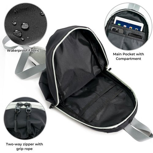 WEEKANDIGO Water Bottle Holder Sling Bag 3L Chest Pack, Waterproof Lightweight Quick-Dry Daypack for Hiking Cycling Travel (Black)