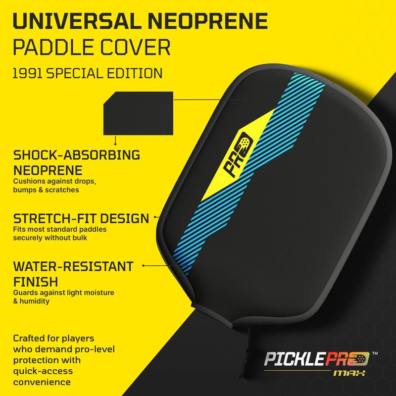 PicklePro Pickleball Paddle Cover – Neoprene Pickleball Paddle Case, Slim Lightweight Sleeve, Universal Fit