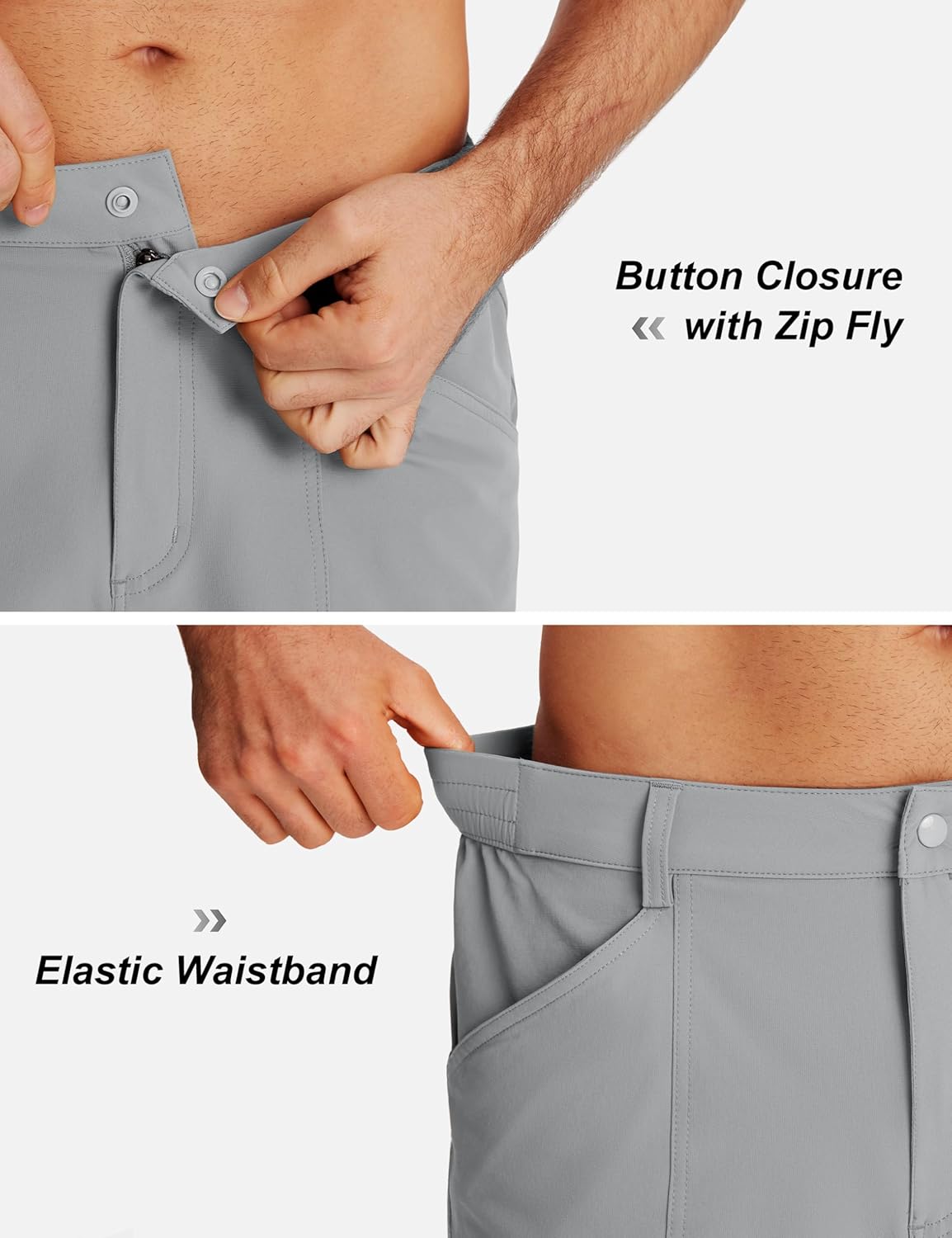 TACVASEN Men's Hiking Cargo Shorts - Quick Dry Lightweight Stretch Design | 10" Outdoor Travel Shorts with 5 Pockets