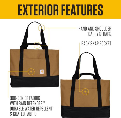 Carhartt Classic Vertical Tote Bag - Durable Water-Repellent Design with Hand & Shoulder Straps