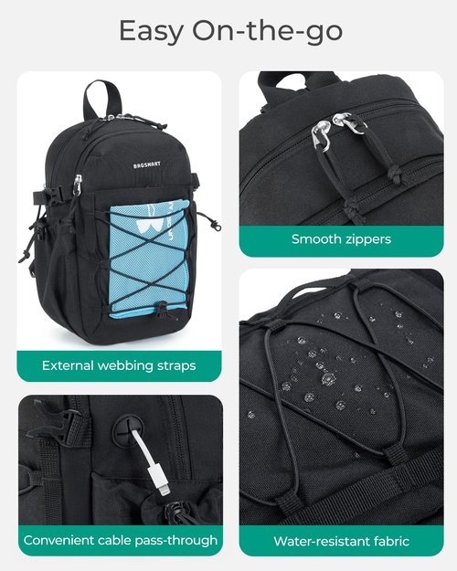 BAGSMART Small Crossbody Sling Bag, Crossbody Daypack, Chest Shoulder Bag Hiking Small Backpack for Casual Travel Sport