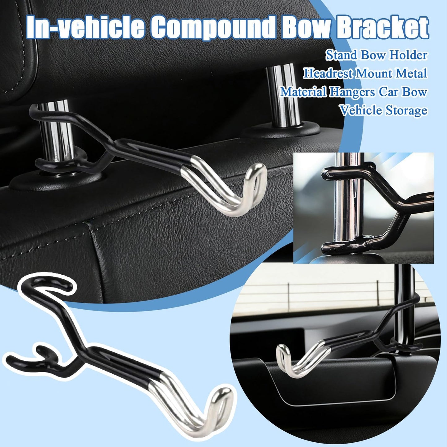 WYCBHZGA New Composite Bow Mount for Vehicles, Fits Trucks, SUVs & Sedans, Ideal for in-Car Storage and Hunting Transport, Tool-Free Quick Installation
