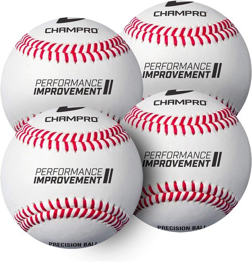 Champro Training Baseballs - Set of 4 | White 7.5-Inch Durable Practice Balls