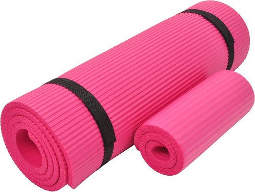 Fitvids Yoga Mat - Extra Thick 1/2-Inch High Density Anti-Tear Design with Carrying Strap | Multiple Colors Available