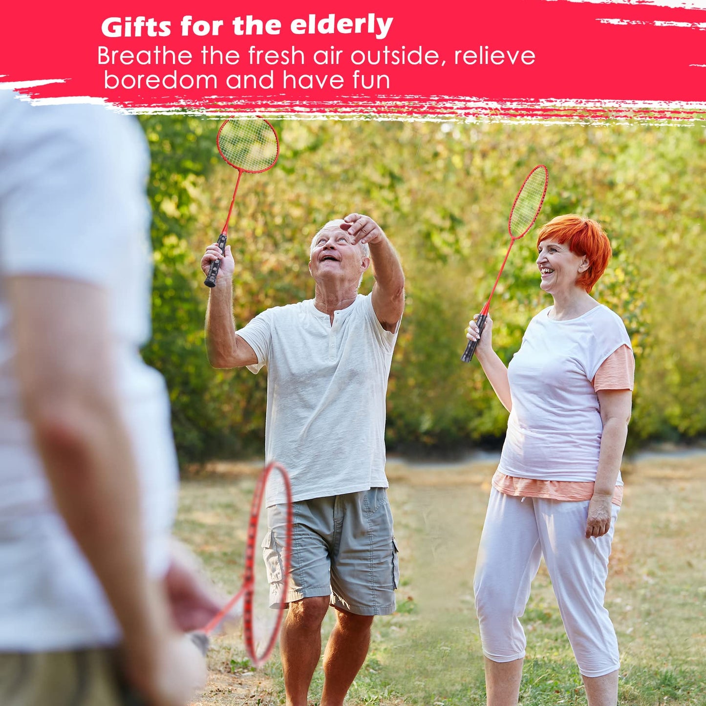 Wettarn 12 Pcs Badminton Rackets with 18 Nylon Badminton, Badminton Racquet Bulk, Shuttle Badminton Set for Adults Teenagers Youth Beginners Advanced Player Backyard Gym Beach Outdoor (Red)