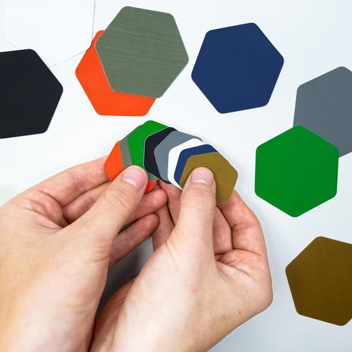 GEAR AID Tenacious Tape Hex – Repair Patches for Outdoor Gear | 2.5” & 1.5” Clear/Black (4 Patches)