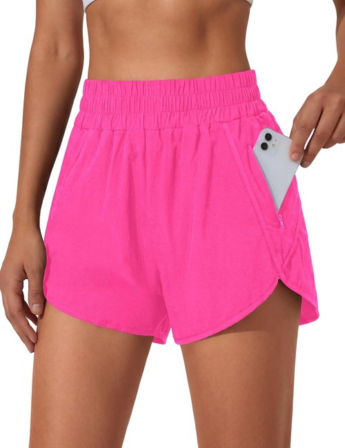 BMJL Women's Running Shorts - Elastic High Waisted Design with Pockets | Quick-Dry 2.5" Athletic Shorts