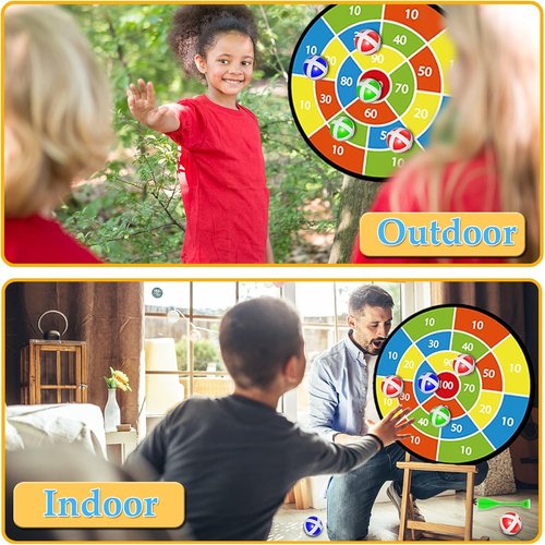 Kids Dart Board by [Brand Name] - 29" Double-Sided Board with Sticky Balls | Fun Indoor/Outdoor Game for Ages 4-13