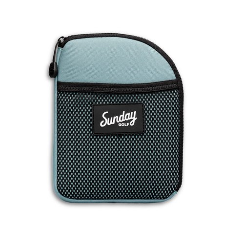 Golf Valuables Pouch with Clip by Sunday Golf | Zippered, Water Resistant Nylon, for Extra Tees, Pencils, Ball Markers (Seafoam)