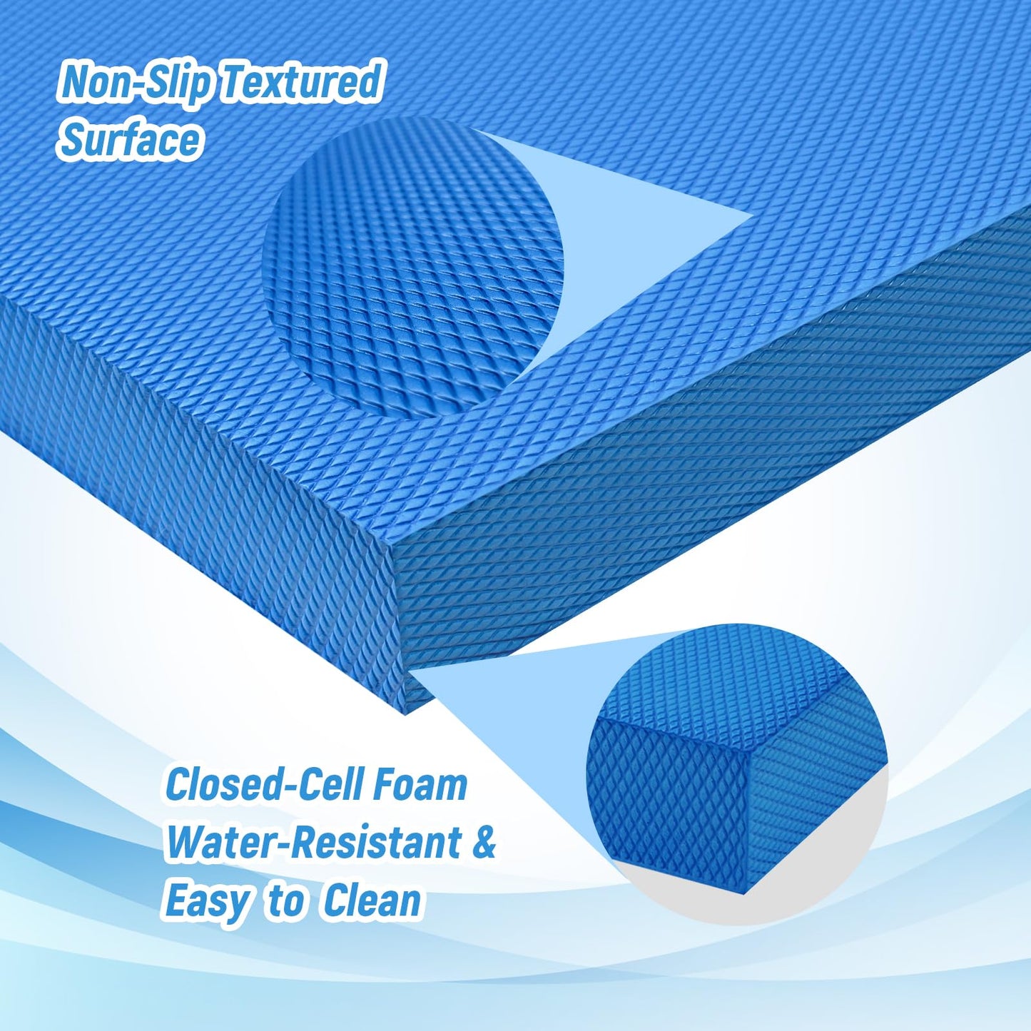 Balance Pad for Exercise16x13x2 Inch,Non-Slip Foam Mat for Fitness,Yoga, Foam Balance Board Physical Therapy, Knee Pad for floor (Blue)