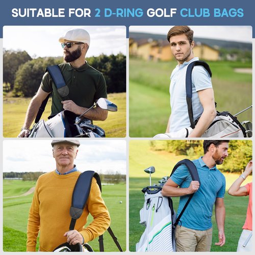 Golf Bag Strap Replacement Golf Bag Shoulder Strap Star Single Padded Shoulder Strap Adjustable Golf Bag Straps Waterproof Star Golf Bag Backpack Straps (Blue)