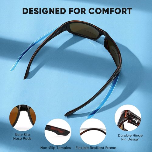 KastKing Ellijay Bifocal Polarized Sunglasses - Sport Wrap Design | Magnifications x1.5, x2.0, x2.5
