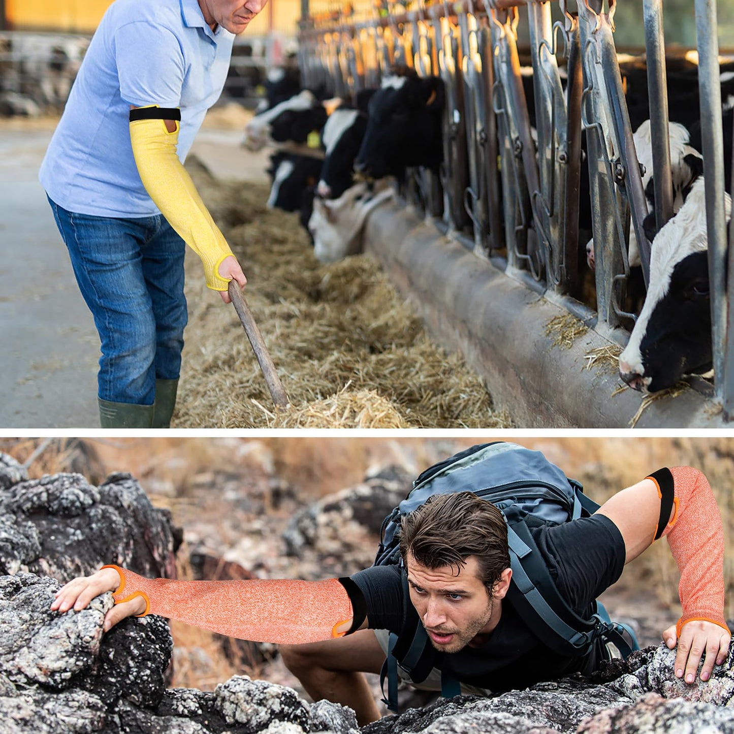 iyouthlife Cut Resistant Arm Sleeves for Men & Women, Arm Protectors for Thin Skin and Bruising, Protection Gardening Sleeves for Farming, Yard, Kitchen, Arm Guards for Biting, Pet Grooming, Grey