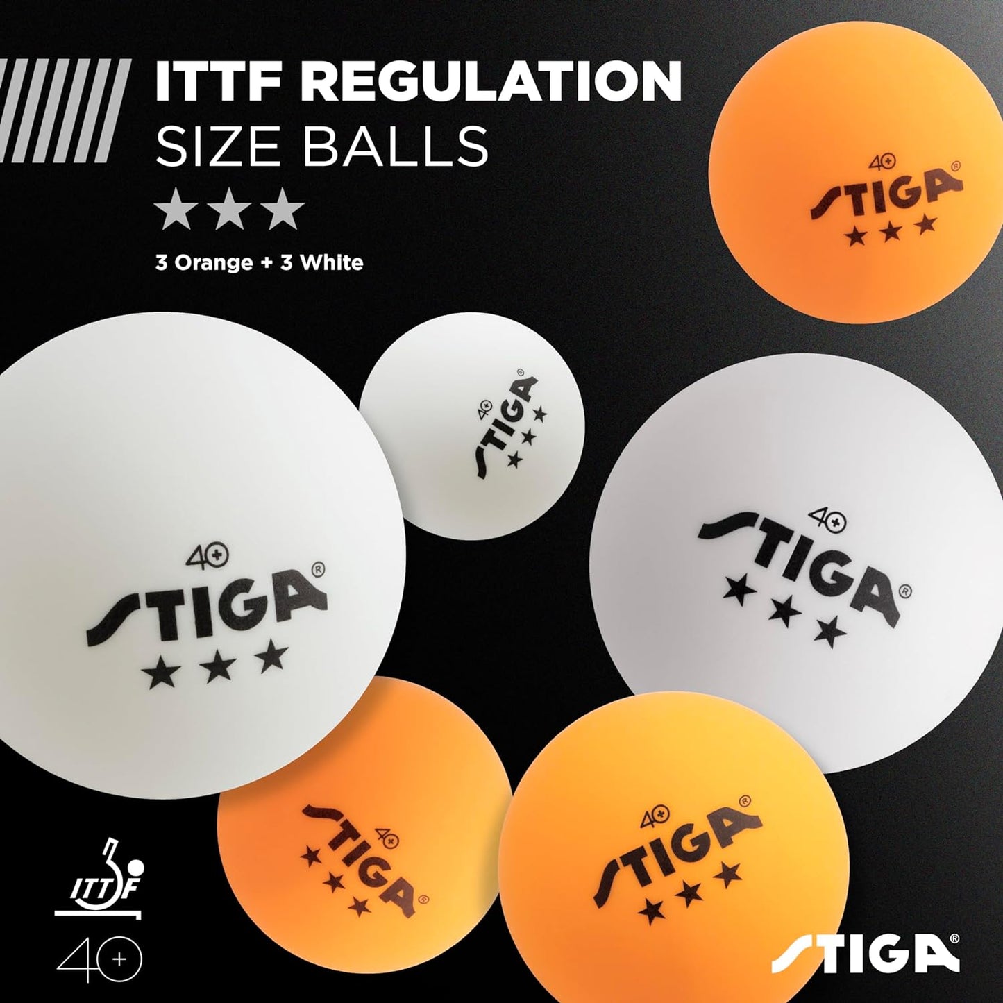 STIGA Performance Table Tennis Set - USATT Approved Rackets & 3-Star Balls | 5-Ply Blade & Flared Handle for Skill Development
