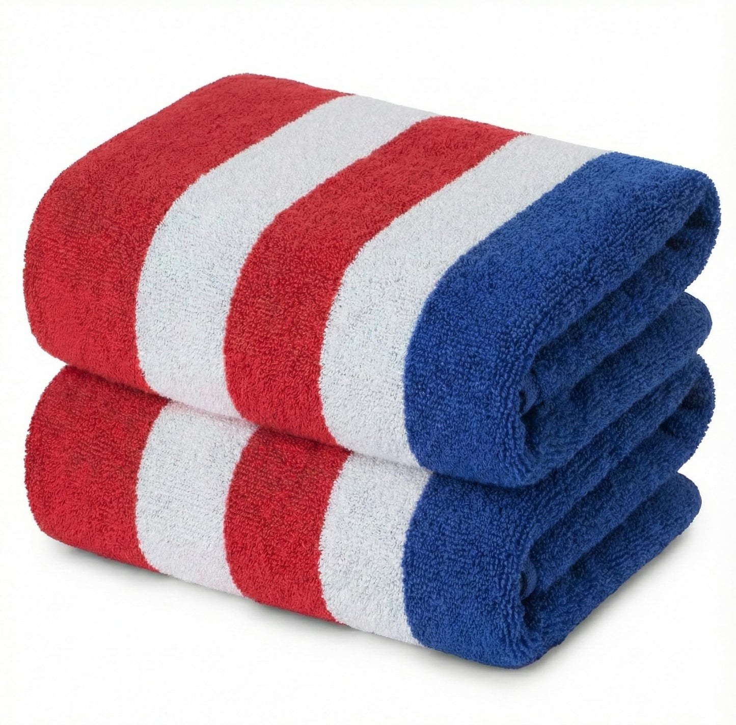 9Threads Premium Terry Cabana Beach Towel 2 Pack, 30” x 60” Soft Absorbent Cotton Pool Towel, Quick Dry Towel for Beach and Pool (Mariner Stripes)