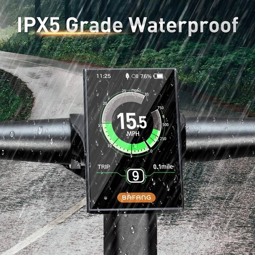 BAFANG 3.5in eBike Display DPC18 for BBS01B BBS02B BBSHD Mid Motor 0-9 Pedal Assist Levels eBike Computer Display with Automatic Backlight UART Protocol