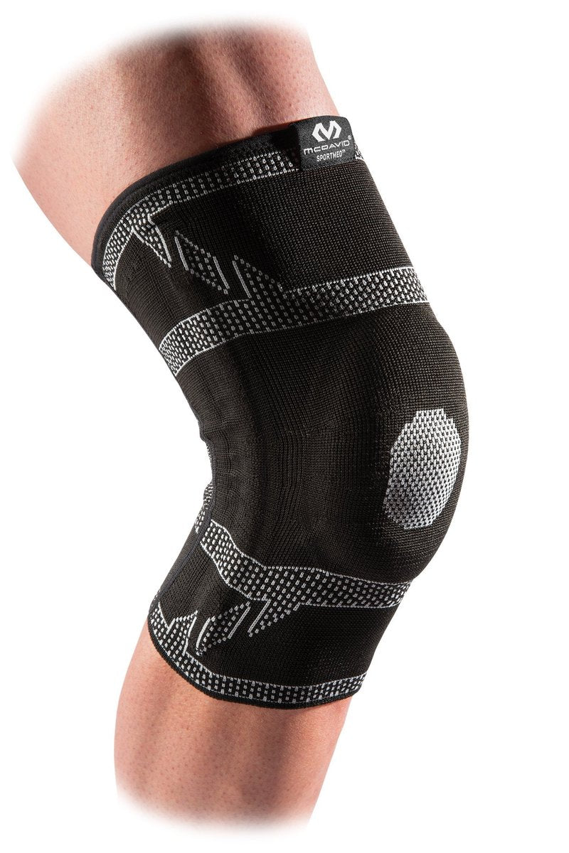 McDavid Engineered Elastic Knee Sleeve with Gel Buttress & Stays with Compression Knee Support for Knee Pain Relief, Black, Medium