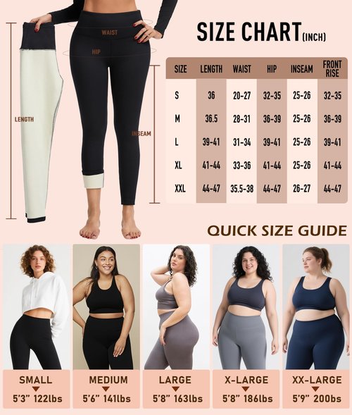 NEW YOUNG Thick Fleece Lined Leggings Women-High Waisted Winter Thermal Warm Yoga Pants Tummy Control