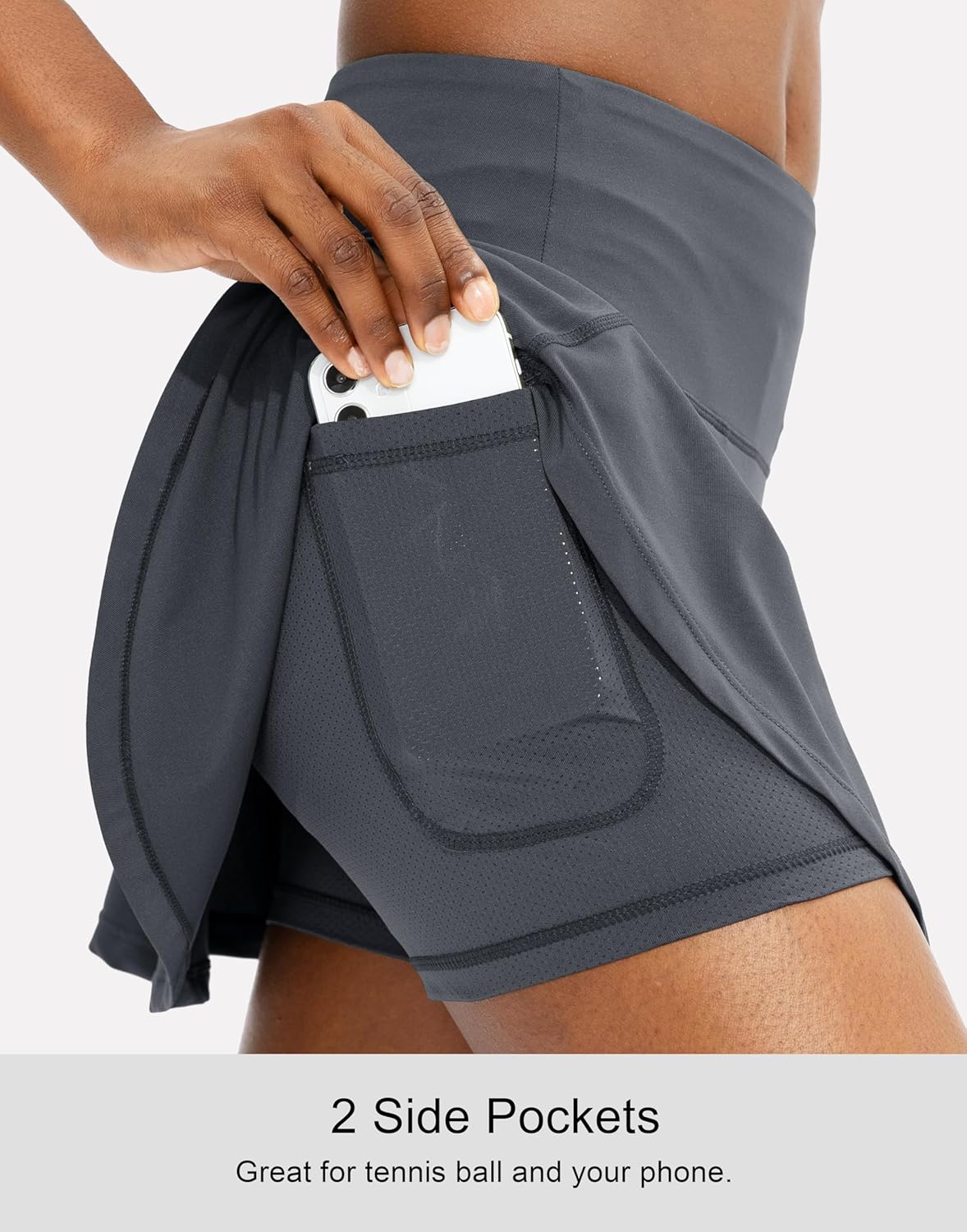 SANTINY Women's Pleated Tennis Skirt - High Waisted Athletic Golf Skorts with 4 Pockets | Casual & Comfortable