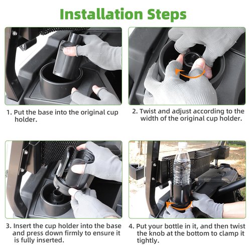 Roykaw Golf Cart Heater Holder Universal Propane Cup Holder, Fit 1lb Tank & Water Bottle, Adjustable Expandable Golf Cart Cup Holder Compatible with EZGO Club Car Yamaha, No Wobble