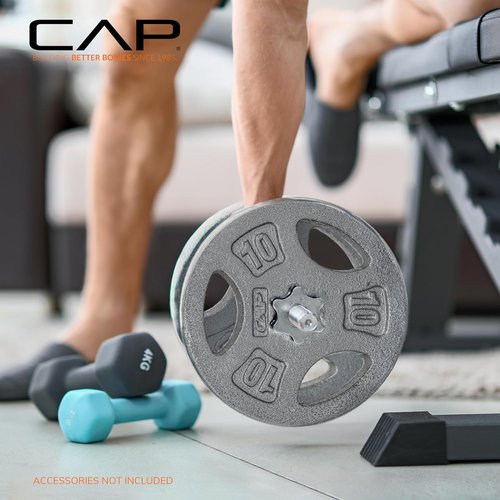 CAP Barbell Standard Weight Plates - 1-Inch Grip Design for Easy Handling | Durable Construction